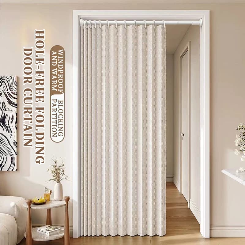 Rideau de porte pliant élégant et élégant, Design sans poinçonnage, décoration de maison, confidentialité, meilleure séparation de l'espace