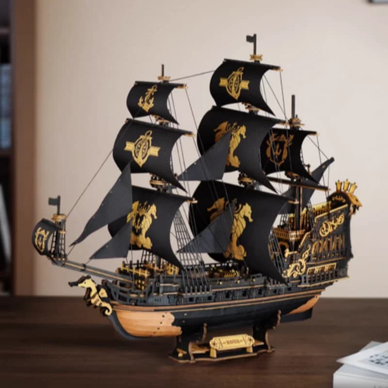 Robotime Rokr – Kits de modèles de bateaux en bois 3D à assembler, décoration de bureau, cadeau pour adolescents et adultes