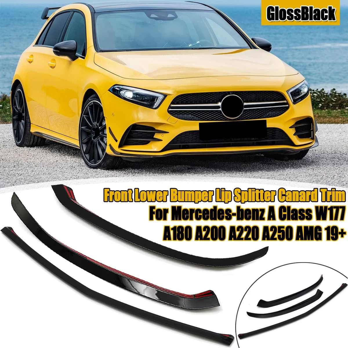 Séparateur de lèvre de pare-choc inférieur avant de voiture, garniture Canard pour mercedes-benz classe A W177 A180 A200 A220 A250 AMG 2019 2020
