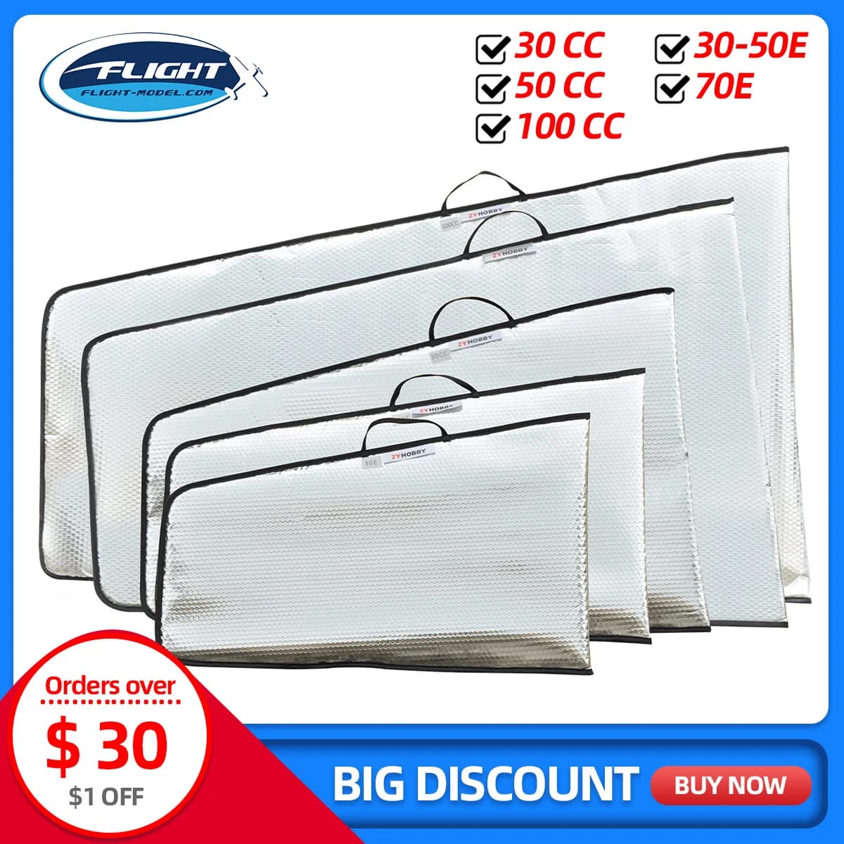 Modèle d'avion RC à aile fixe, Double couche, boîtier de Protection des bulles, sac à ailes 30E 70E 30cc 50cc 100cc, 1 pièce