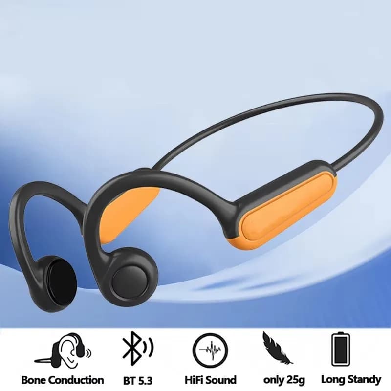 Écouteurs sans fil Bluetooth, casque d'écoute à Conduction osseuse réelle, mains libres, avec micro, pour la course, nouvelle collection