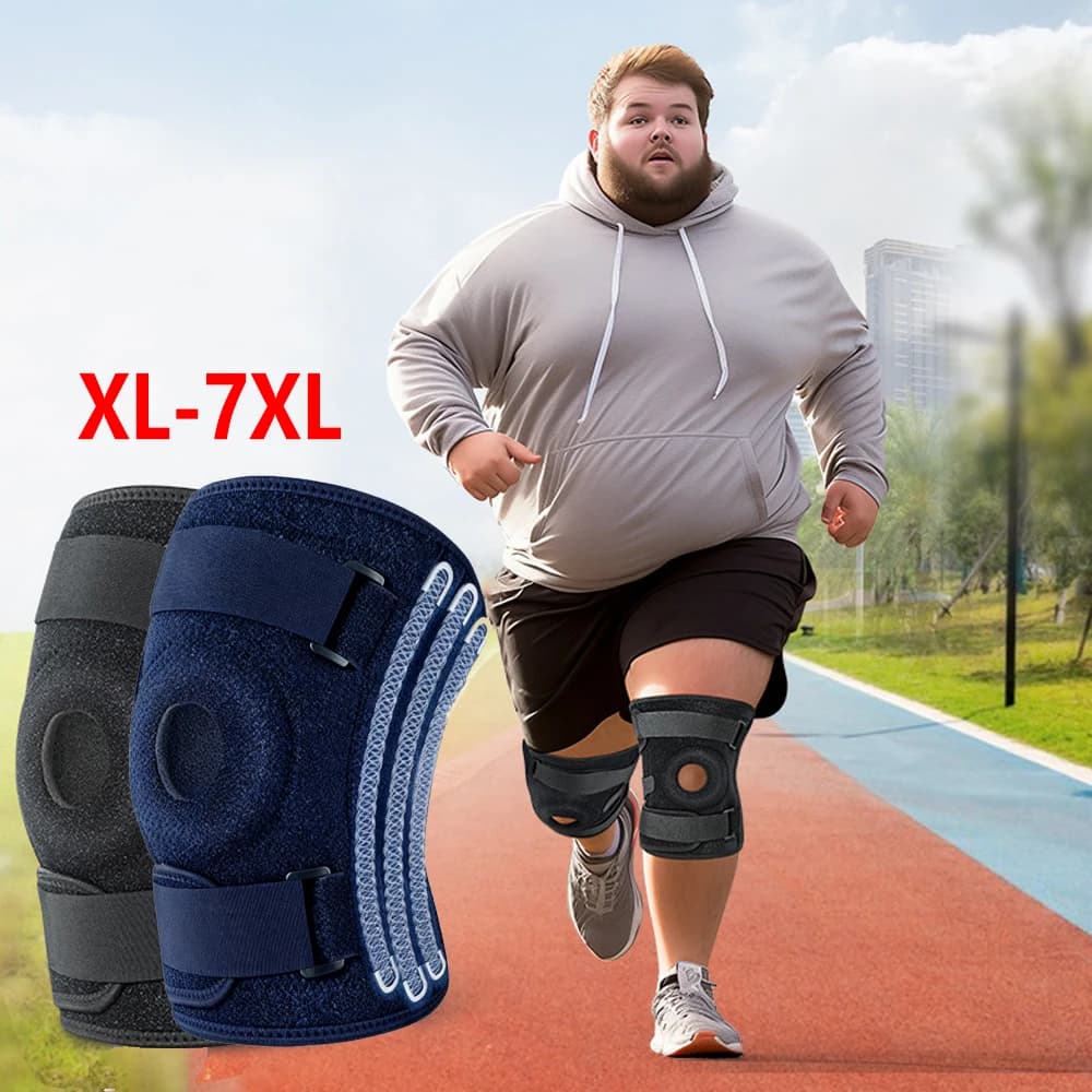 Genouillère Grande Taille 8XL – Bande de Compression Réglable pour Arthrite et Déchirure du Ménisque – Soutien Stable pour Hommes et Femmes