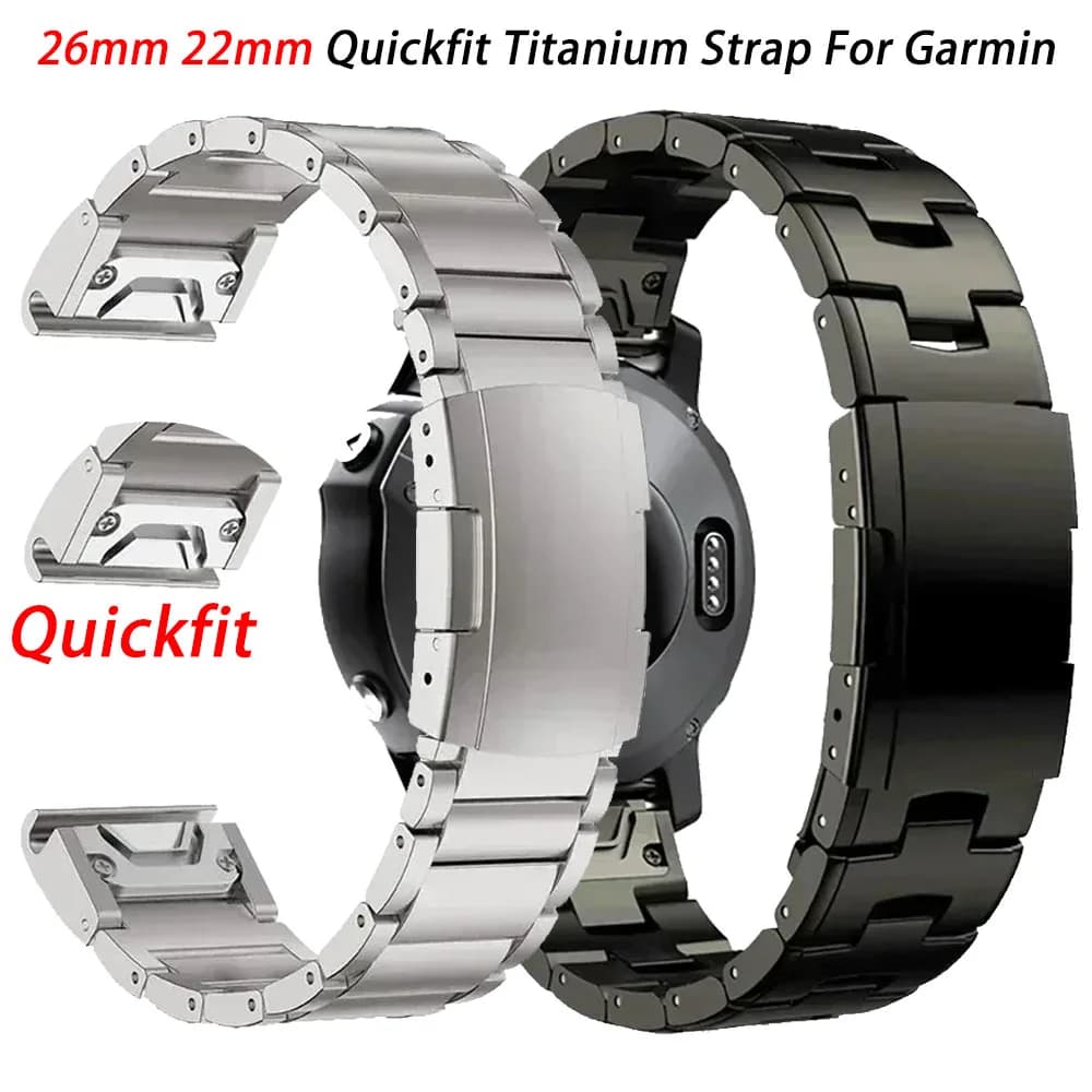 Bracelet en titane Quickfit, 26mm 22mm, pour Garmin Fenix 8 43/6/6XPro/7/7X/5X/5XPlus/bracelet de montre à dégagement métallique pour Forerunner