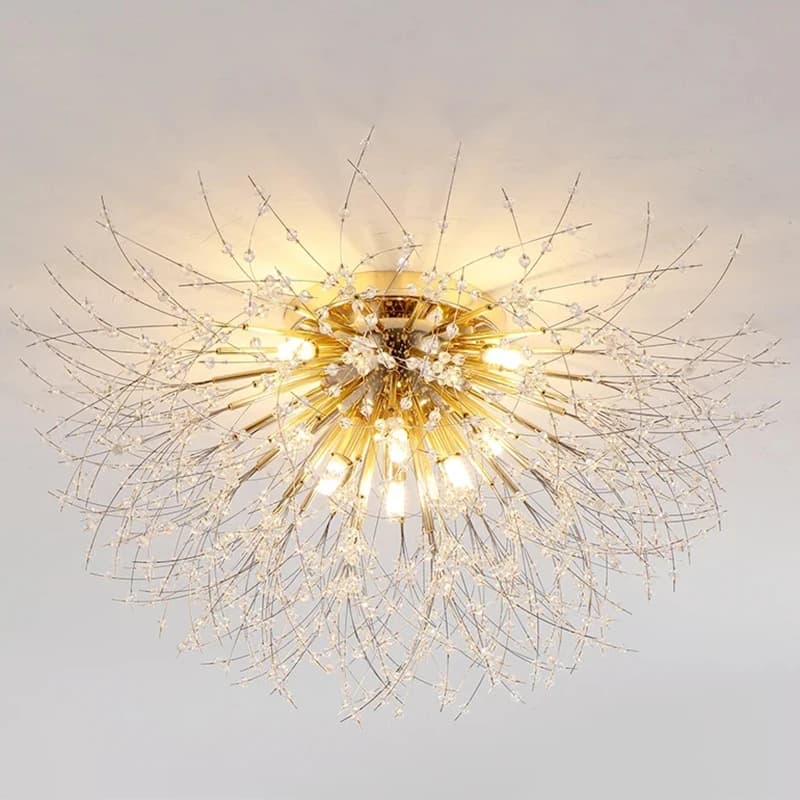 Lustre en cristal Pissenlit, style nordique moderne, pour salon, salle à manger, chambre à coucher, luminaire de plafond, lumière décorative boule