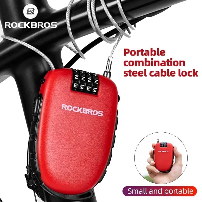 ROCKBROS Portable mot de passe vélo serrure moto casque fil serrure vélo antivol câble BMX Scooter sécurité cadenas accessoires