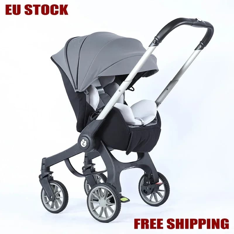 Nouveau 4 en 1 bébé poussette multifonctionnel nouveau-né landau pliable panier type siège léger voyage landau siège d'auto