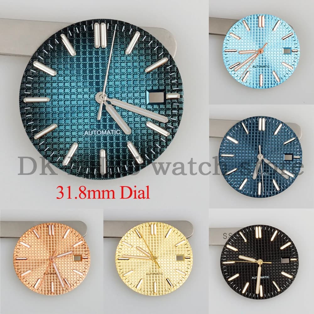Aiguilles de cadran NH35 31.8mm, noir et bleu, adaptées au mouvement NH35 NH36, boîtier en chêne Royal, accessoires de Modification de montre