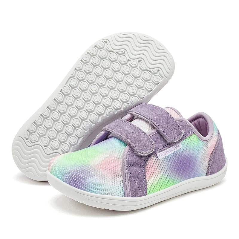 HOBIBEAR Chaussures pieds nus pour garçons et filles, baskets à boucles et crochets, à bout large, en maille légère et respirante (pour