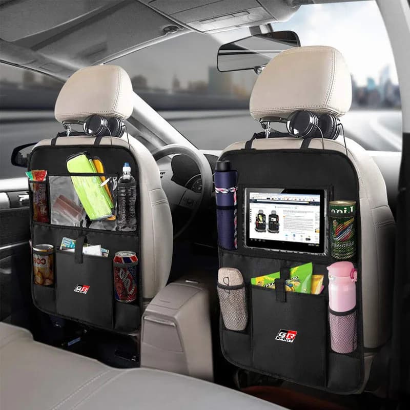 Organisateur de dossier de siège de voiture, grande capacité pour Toyota GR Sport Gazoo Racing Yaris 86 Corolla Hilux Supra C-HR, accessoires