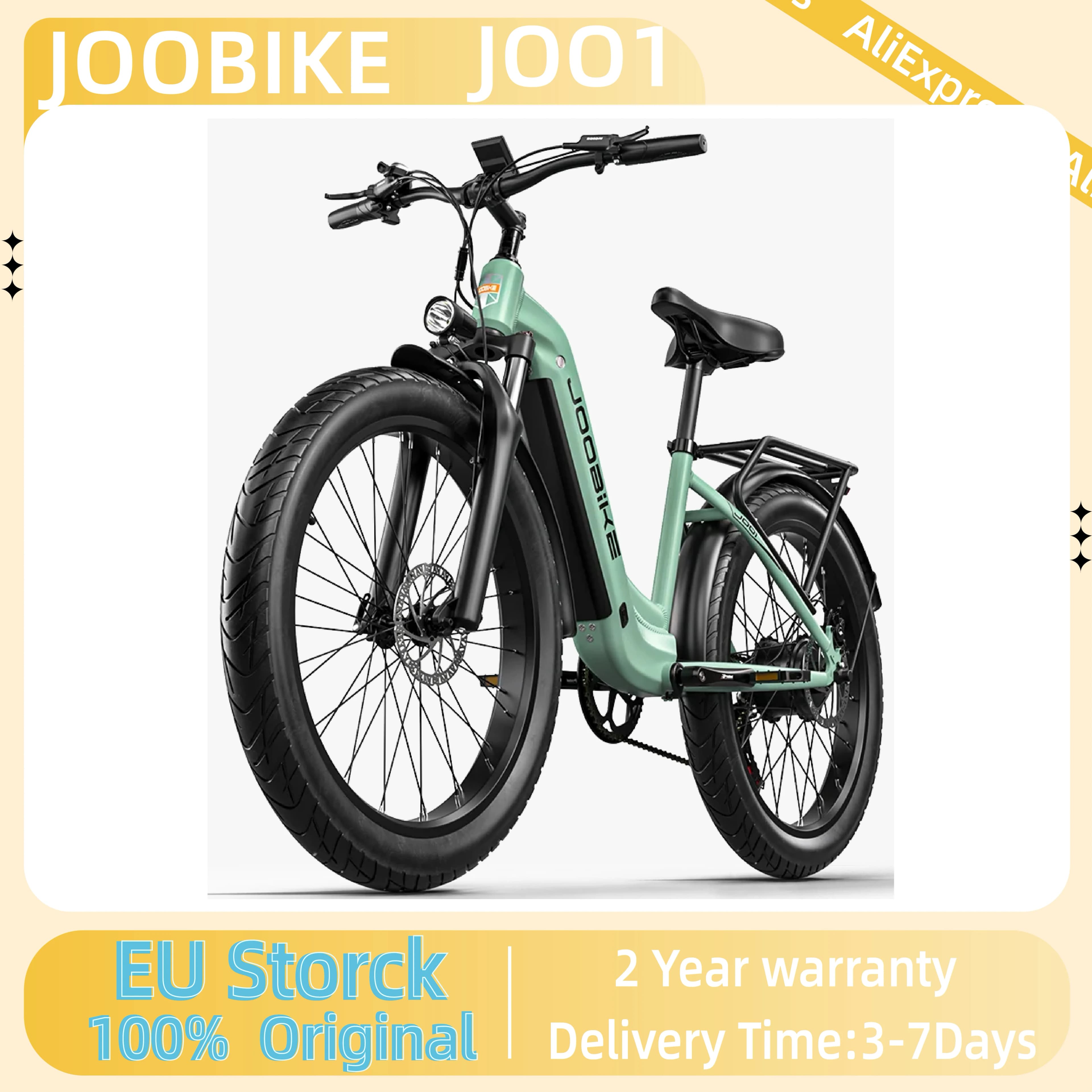 Vélo électrique JOOBIKE JOO1 pour adultes, vélo électrique de montagne pour hommes 1000W, batterie 48V17.5AH, pneus larges de 26 pouces, vélo