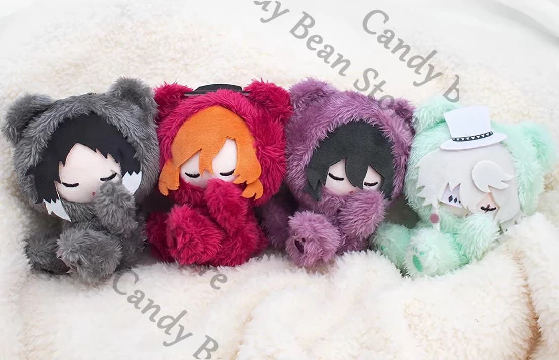 Anime authentique ‌ Pendentif Marionnette en Peluche de Personnages de Bungo Stray Dogs : Fyodor D. Dazai, Osamu Nakahara Chuya, Nikolai Gogol