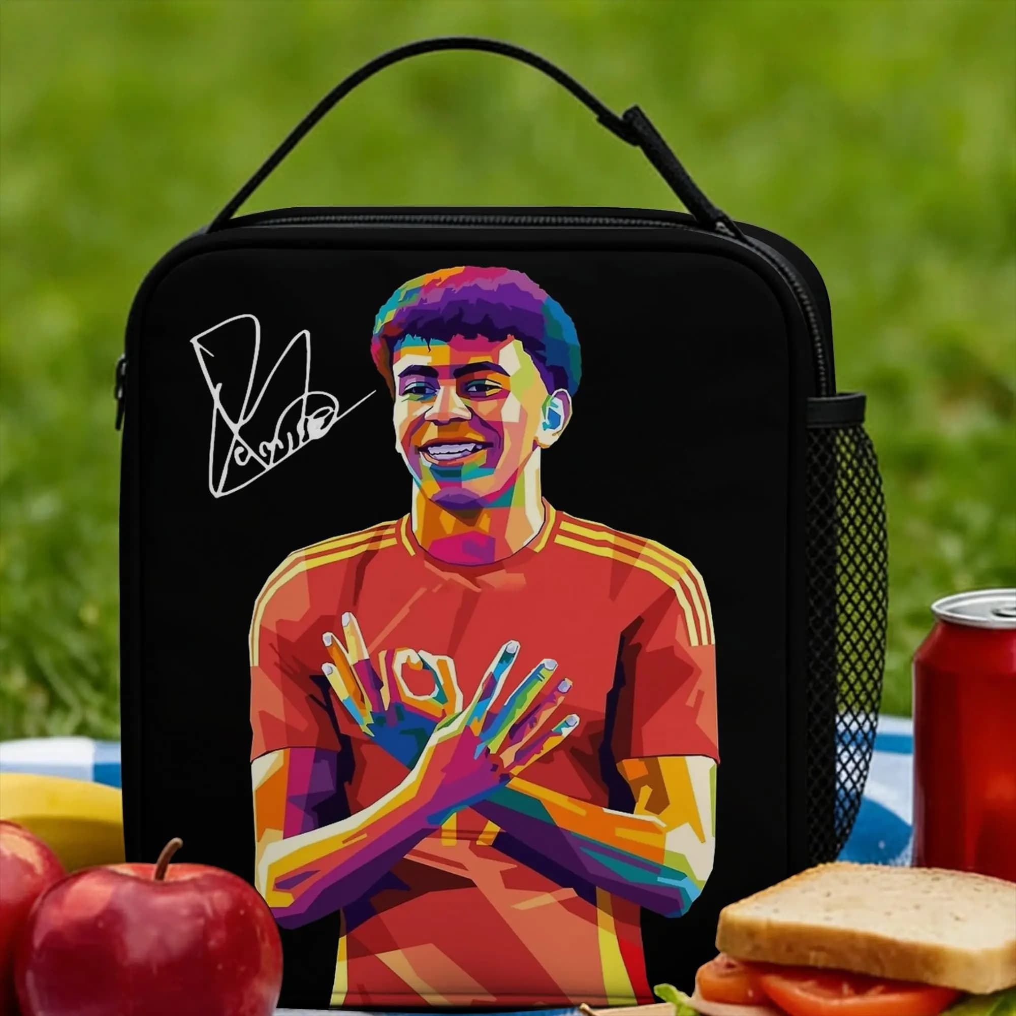 Lamine Y-Yamal Sacs à lunch isothermes réutilisables, boîte à lunch portable pour football, sac à lunch pour fille et garçon