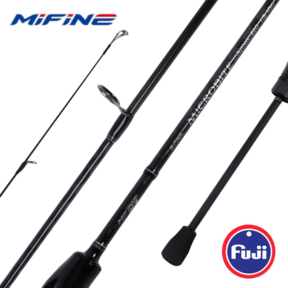 MIFINE MICROBITE Ajing canne à pêche XUL-UL canne à pêche 2g/3g/5g/8g/10g eau salée eau douce lumière roche pêche FUJI anneau