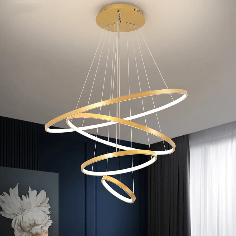 Moderne led salle à manger lustres simple anneau lustre salon chambre lumières maison éclairage intérieur décoratif lampes suspendues