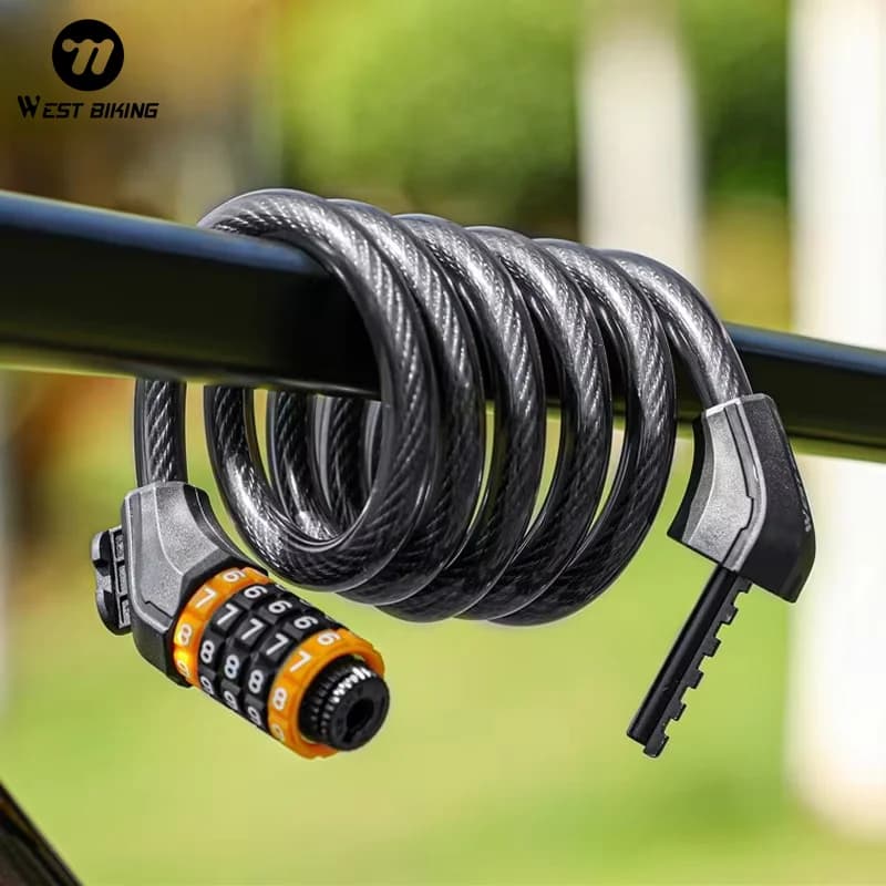 WEST BIKING – câble de verrouillage antivol pour vélo de route et vtt, mot de passe de sécurité, pour Scooter, moto, accessoires de vélo