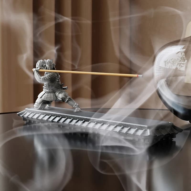 Brûleur d'encens ligne de chevalier chinois samouraï japonais, plateau d'encens Zen, siège d'encens d'étude, Insertion d'encens, ornement, bâton