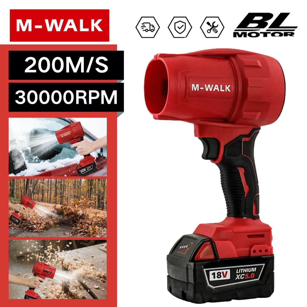 Ventilateur turbojet électrique M-WALK 30000 tr/min, force du vent super puissante, outil de dépoussiérage pour voiture, compatible avec la