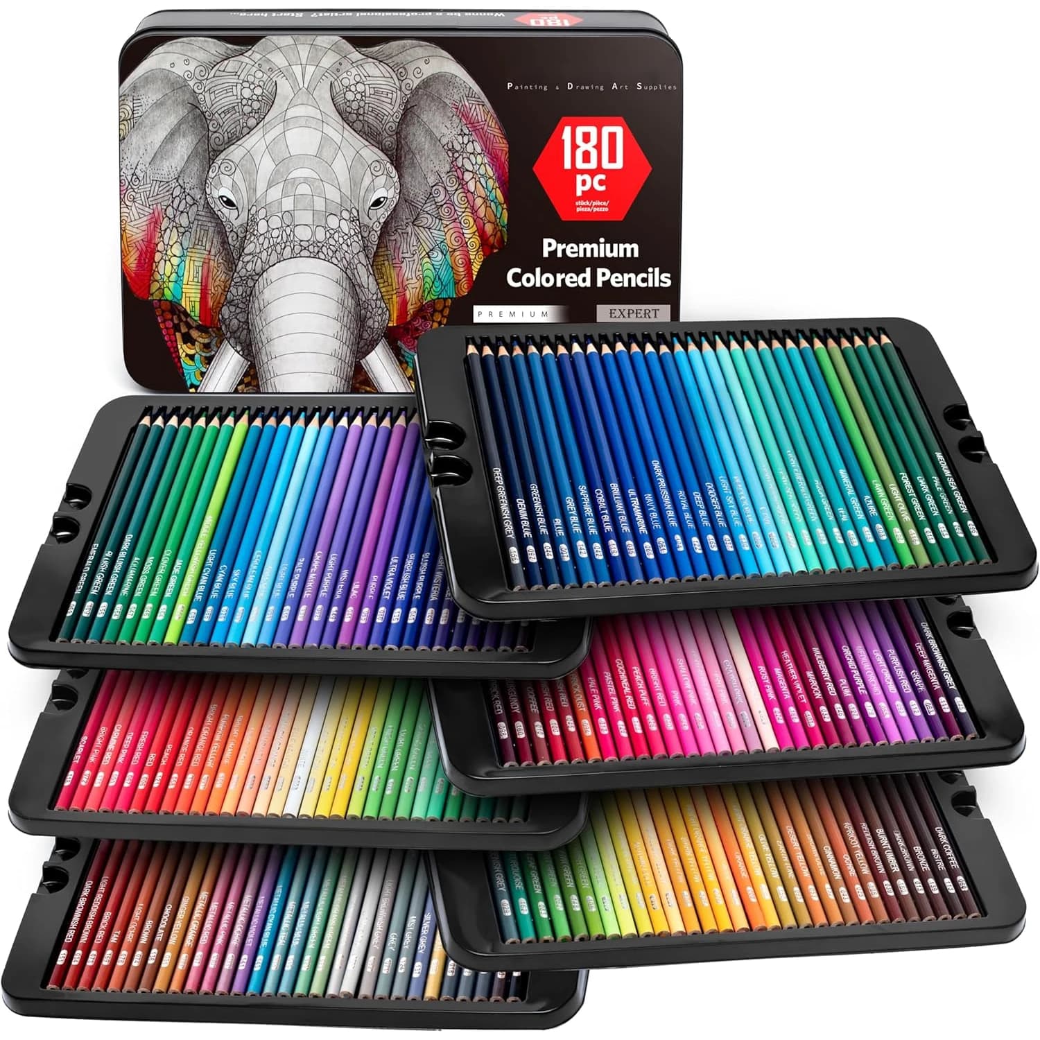 Ensemble de crayons de couleur professionnels 72/120/180/260 couleurs, crayons à huile non toxiques pour le dessin artistique, l'esquisse et la