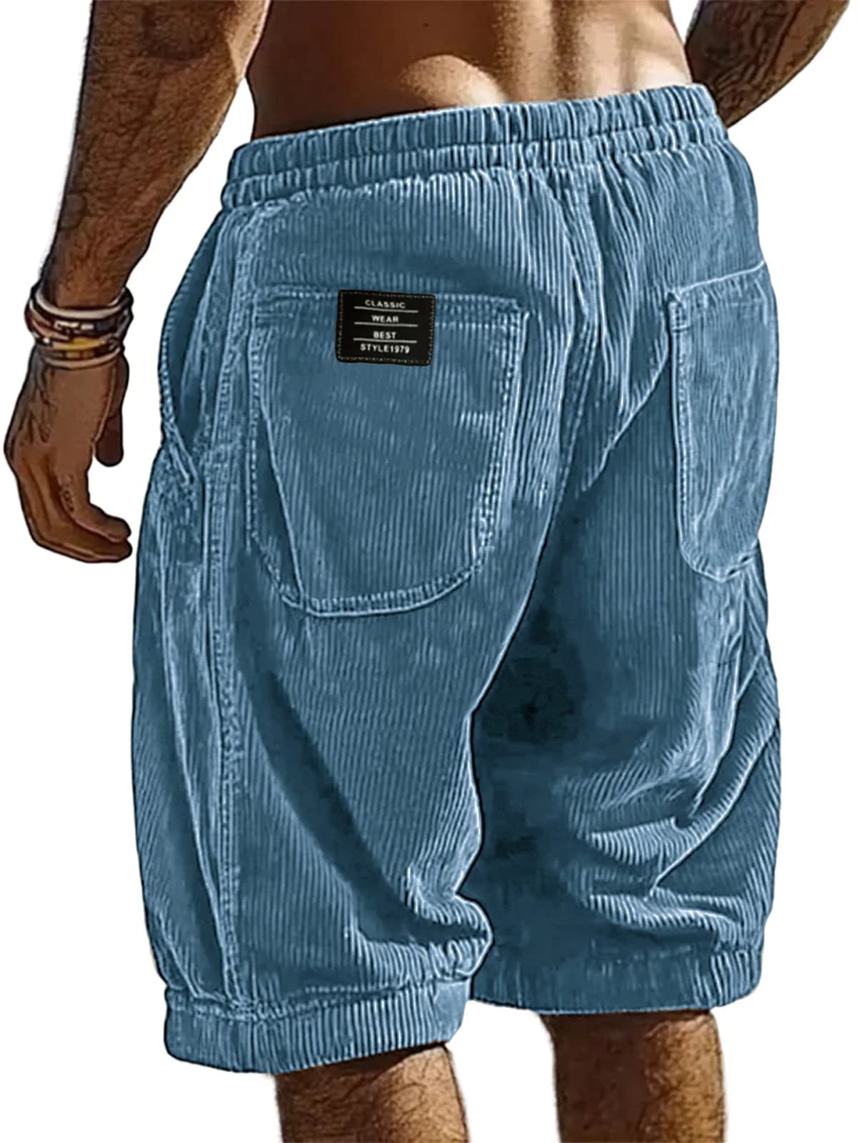Nouveaux shorts décontractés en velours côtelé rétro pour hommes 2026, pantalons de survêtement unis tendance pour hommes, shorts en velours