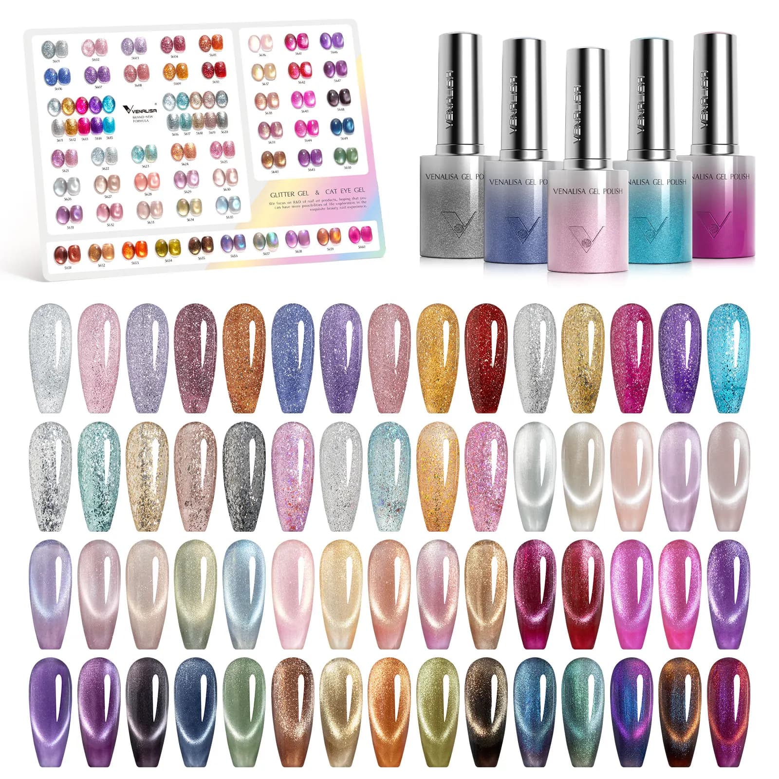 5 pièces ensemble VENALISA HEMA gratuit TPO gratuit hiver ongles couleur oeil de chat Gel vernis à ongles Ultra paillettes diamant Gel UV LED