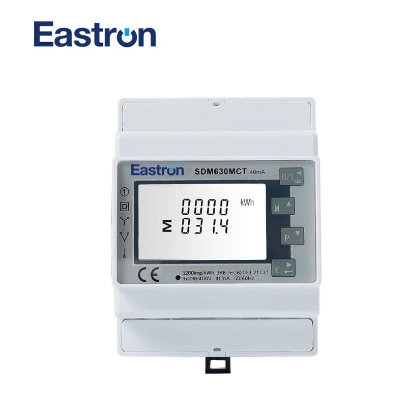 SDM630MCT 40mA, compteur d'énergie sur Rail DIN triphasé, connecté CT, système solaire PV, compteur de puissance, NON MID