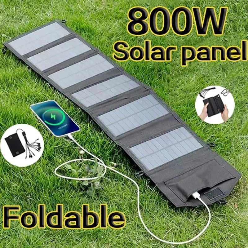 Panneau solaire pliable 6 plis 800W 20 w/h panneaux solaires portables chargeur USB 5V DC alimentation complète panneau solaire alimentation mobile