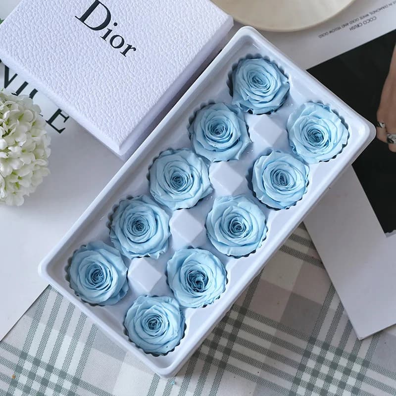 10 pièces B Grade 3-4Cm fleurs conservées Roses immortelles fête de mariage fête des mères cadeau bricolage fleur immortelle matériel
