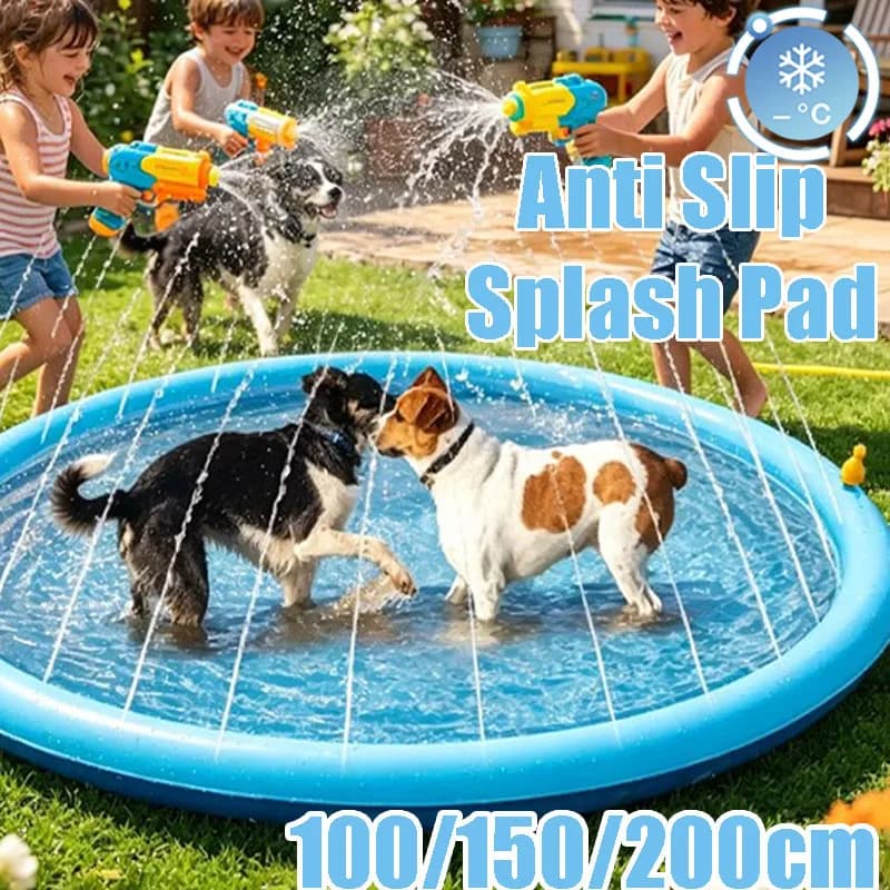 Piscine gonflable pour animaux de compagnie, tapis de jeu rafraîchissant antidérapant pour chiens, jouet interactif d'extérieur durable avec