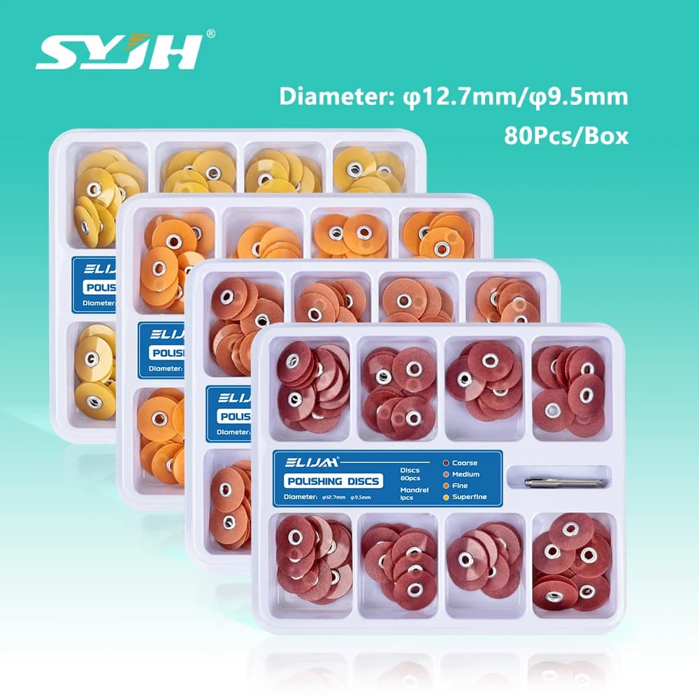 SYJH 80 pièces/boîte disques de finition et de polissage dentaires tige de maintien Soflex disque flexible tige RA matériel de blanchiment des