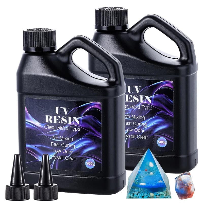 Résine UV 500g - Kit de résine UV transparente de type dur amélioré en vrac, durcissement rapide, fournitures de résine époxy pour la