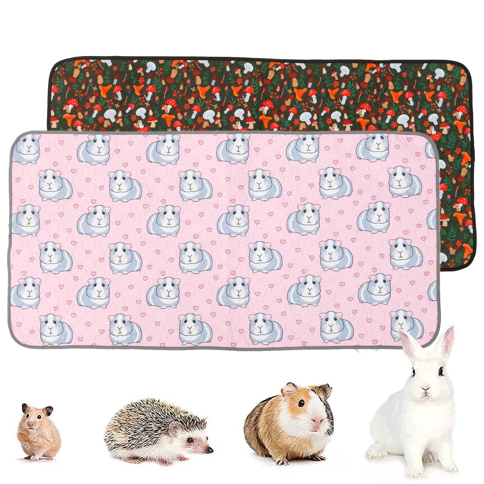 Doublure de Cage pour cochon d'inde, 2 pièces, tapis absorbant réutilisable et lavable pour lapin, imperméable, pour Hamster, pipi, cochon d'inde,