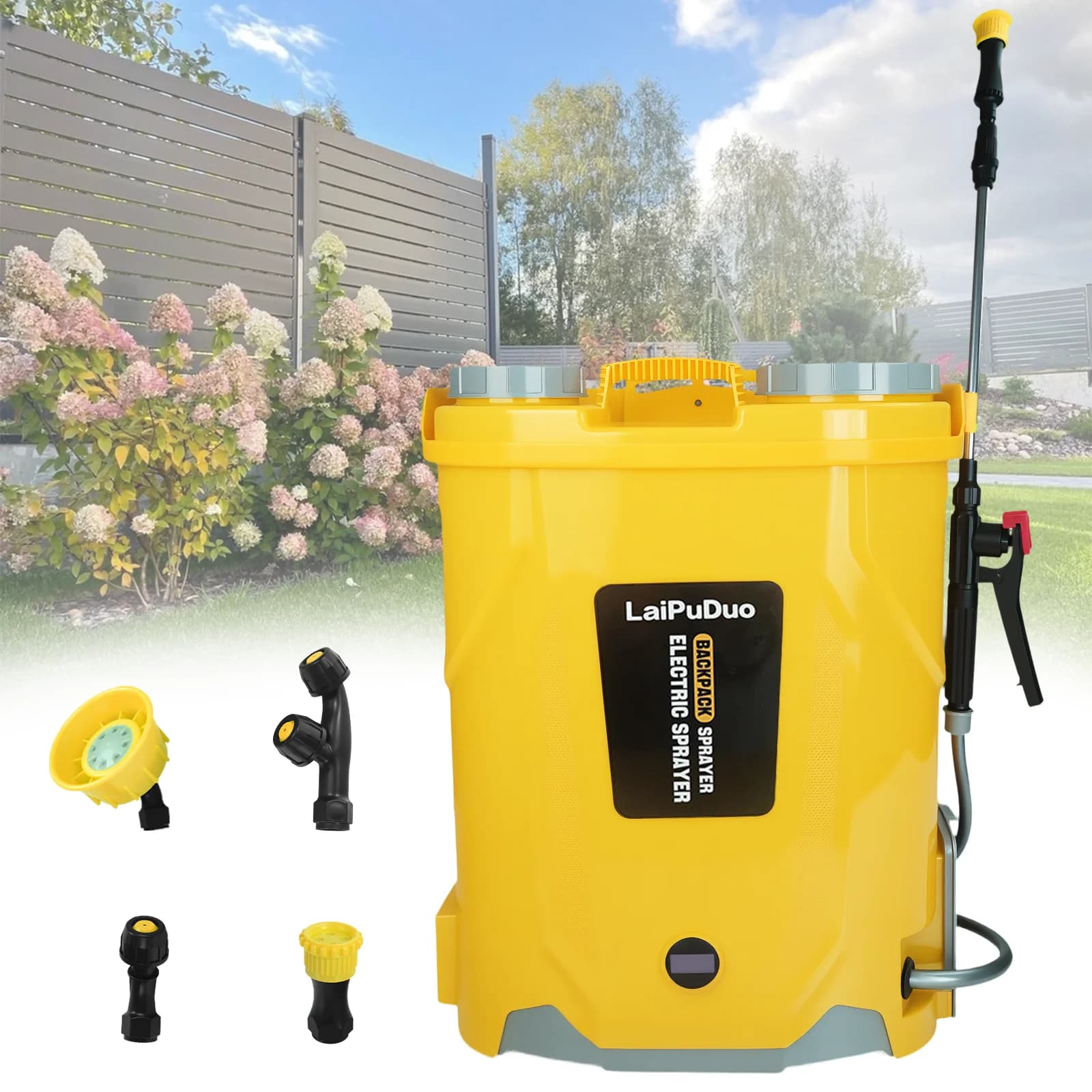 Pulvérisateur électrique pour sac à dos, 20l, 5.3 gallons, 100 PSI, pulvérisateur agricole pour cour de mauvaises herbes, avec 4 buses, pour