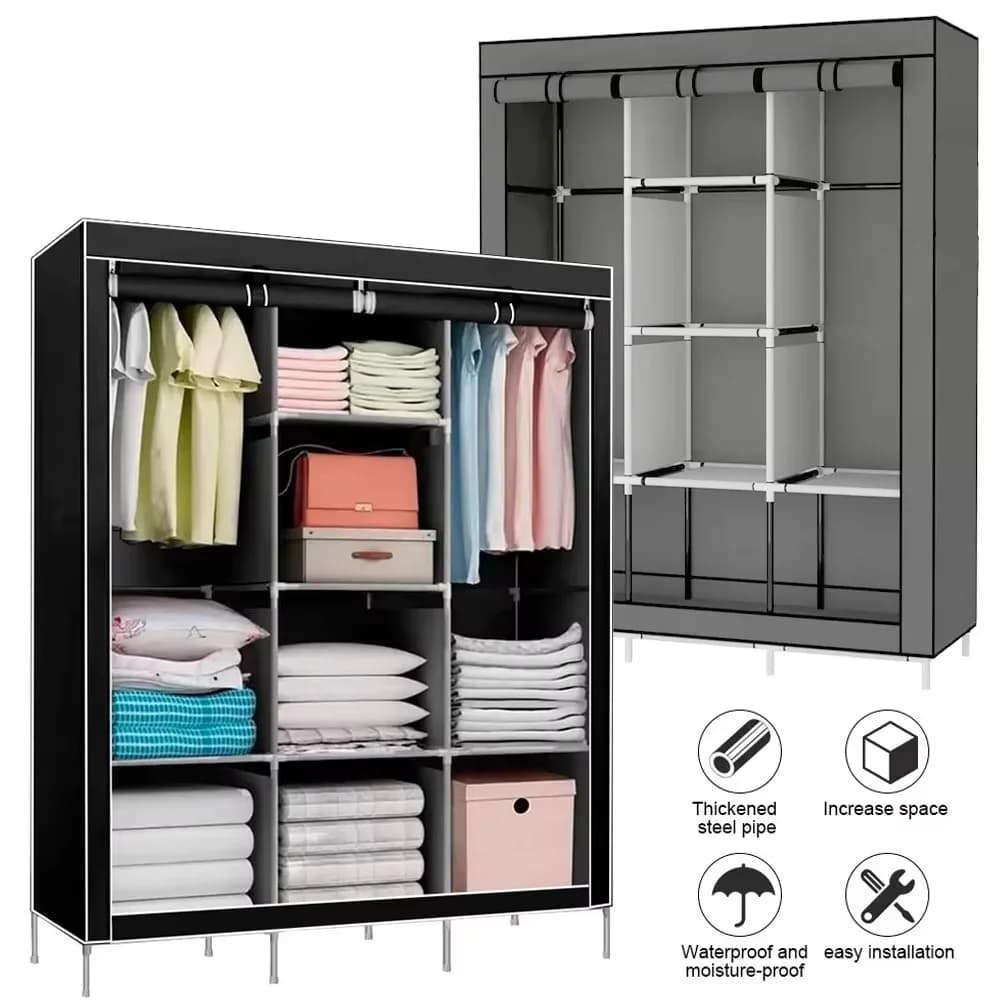 Organisateur de vêtements, armoire Portable en tissu Non tissé, armoire de rangement pour chambre à coucher, étagères de rangement 128x45x170cm