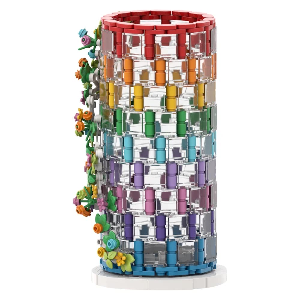Gobricks MOC Bouquet de fleurs Vase briques modèle créatif Vase bloc de construction jouets éducatifs cadeau décoration saint valentin
