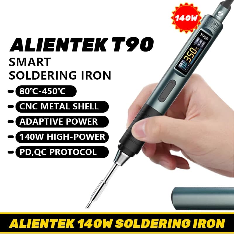 ALIENTEK T90 fer à souder intelligent 140W affichage numérique Portable sommeil automatique PCB précision fer à souder Kit d'outils de réparation