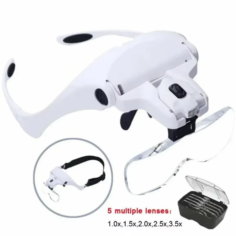 Loupe à tête lumineuse LED, bijoutier, montre, Loupe lumineuse avec 5 lentilles, offre spéciale