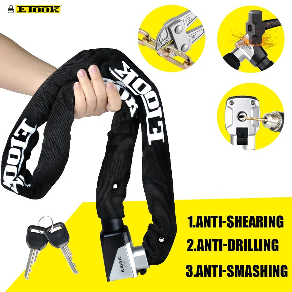 ETOOK serrure de vélo vtt serrure de vélo de route antivol sécurité robuste antivol chaîne serrure pour moto Scooter vélo accessoires