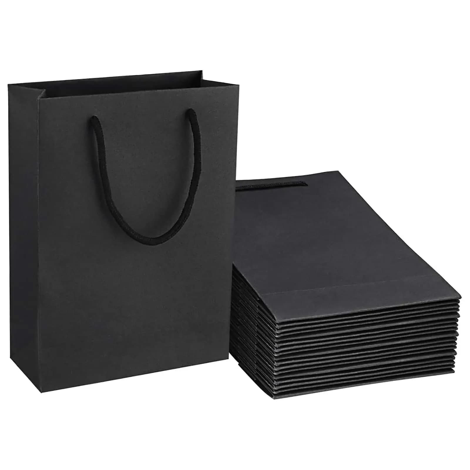 Sacs cadeaux en papier kraft épais 20/30CS avec poignées, pour petites entreprises, mariage, fête d'anniversaire, emballage de bijoux