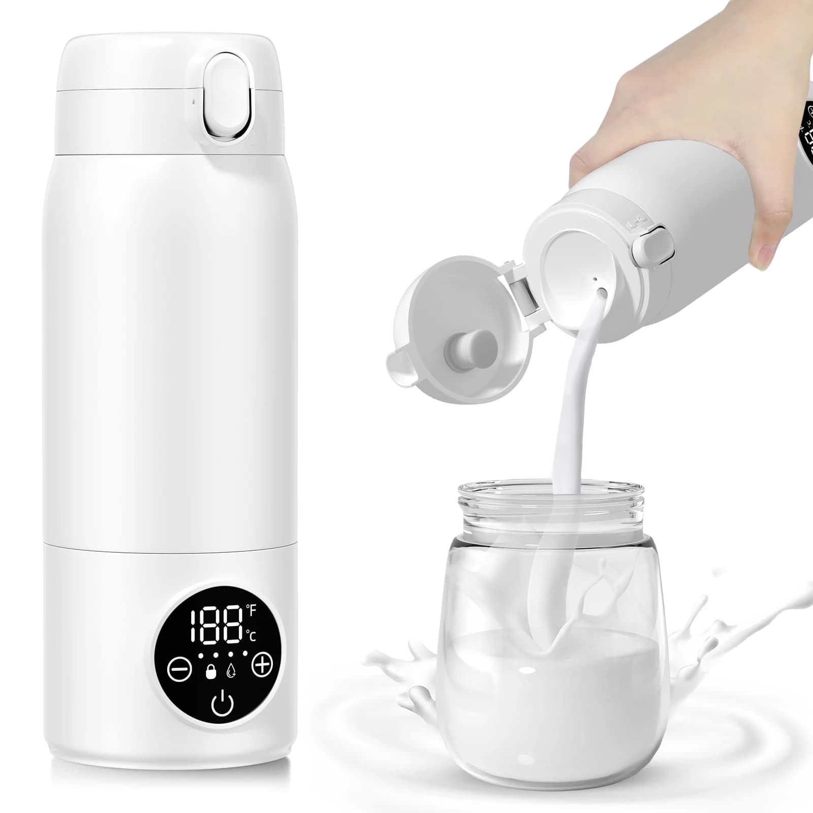 Chauffe-biberon portable pour voyage, chauffe-lait électrique à chauffage rapide sans BPA, grande capacité de 500 ml