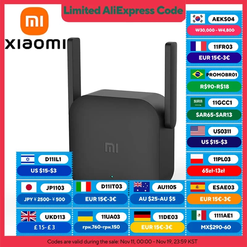 XIAOMI Nouvel amplificateur WiFi Pro, répéteur d'extension de réseau 300M 2.4G, routeur, 2 antennes, pour routeur Mi Wi-Fi