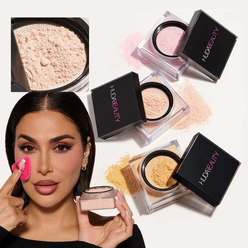 Huda Beauty poudre de réglage de cuisson en vrac longue durée contrôle de l'huile naturel visage mat imperméable éclaircissant poudre libre