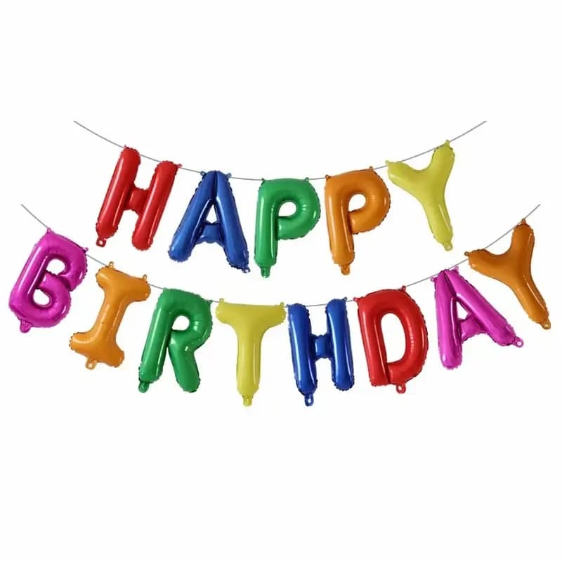 Lot de 13 Ballons Joyeux Anniversaire 2026 – Décoration de Fête avec Lettres en Aluminium – Ballons d'Anniversaire pour Décoration de Fête –