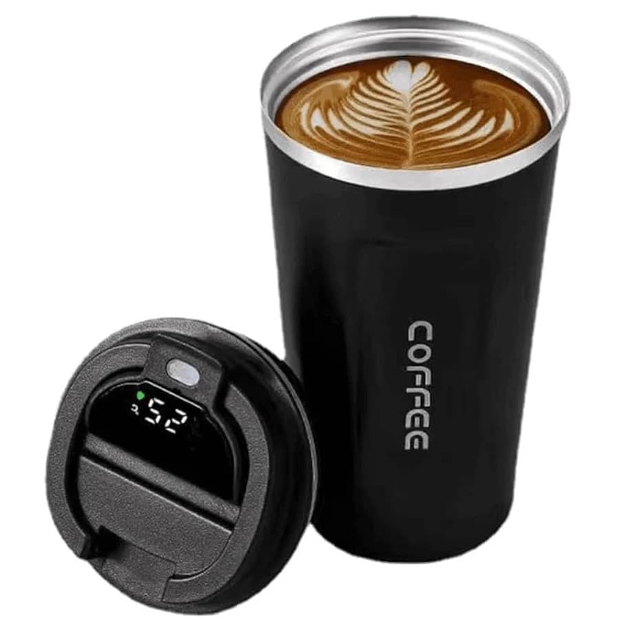 Tasse à café intelligente en acier inoxydable avec affichage de la température, tasse isolée, flacons sous vide pour voiture, thermos de voyage