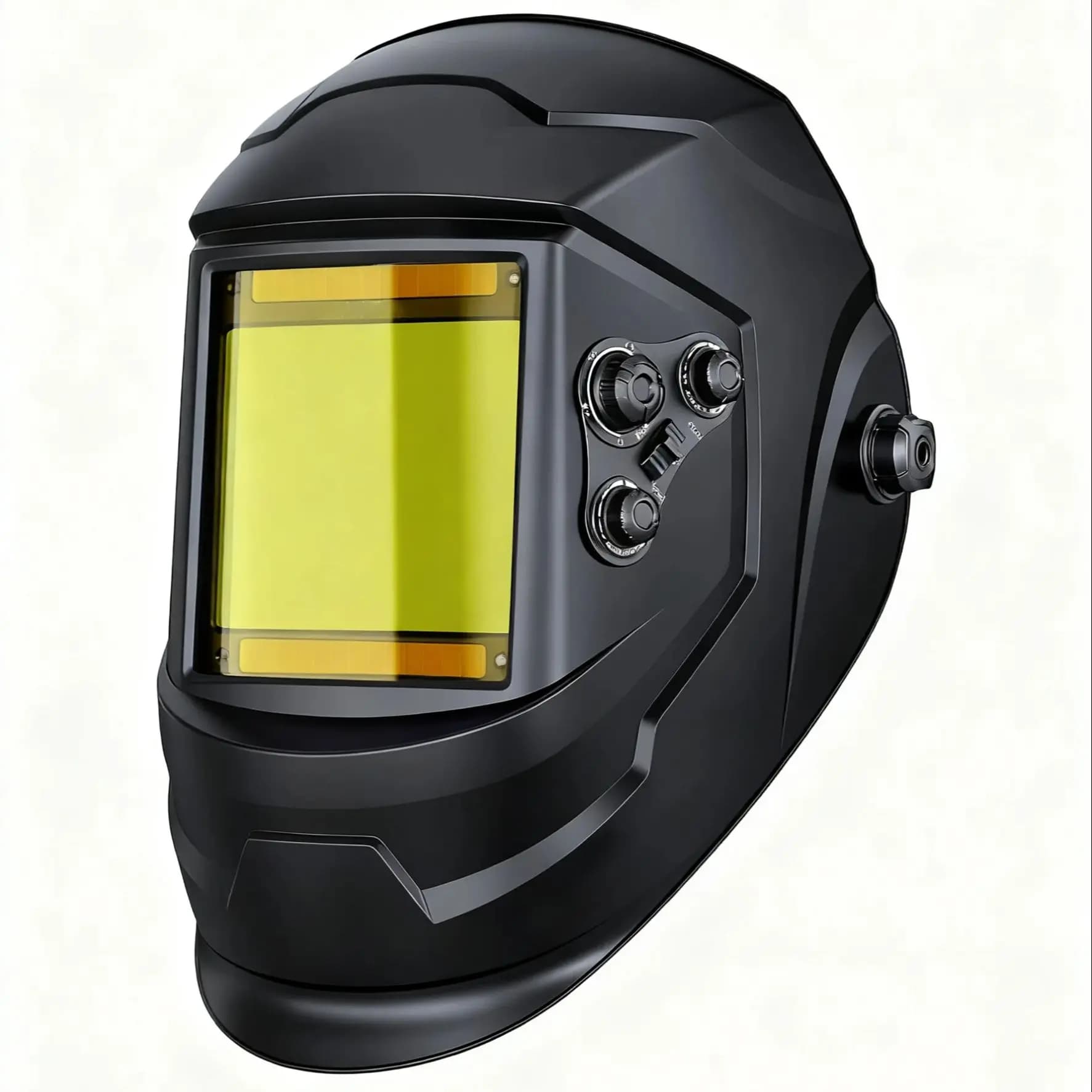 Casque de soudage à obscurcissement automatique de couleur réelle, grande vue 10 cm x 9,3 cm, avec lumière, capot de soudage solaire, 4 capteurs