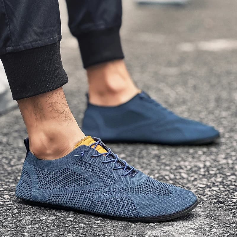 MAEDEF hommes chaussures maille respirant maison chambre pantoufles mince fond léger confortable couleur unie chaussures plates décontracté
