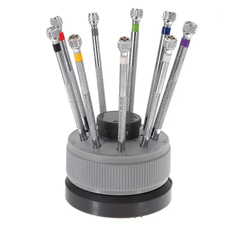 Jeu de tournevis de précision en acier inoxydable, Kit d'outils de réparation de montre pour horloger, 9 pièces, lunettes de montre, lame plate,