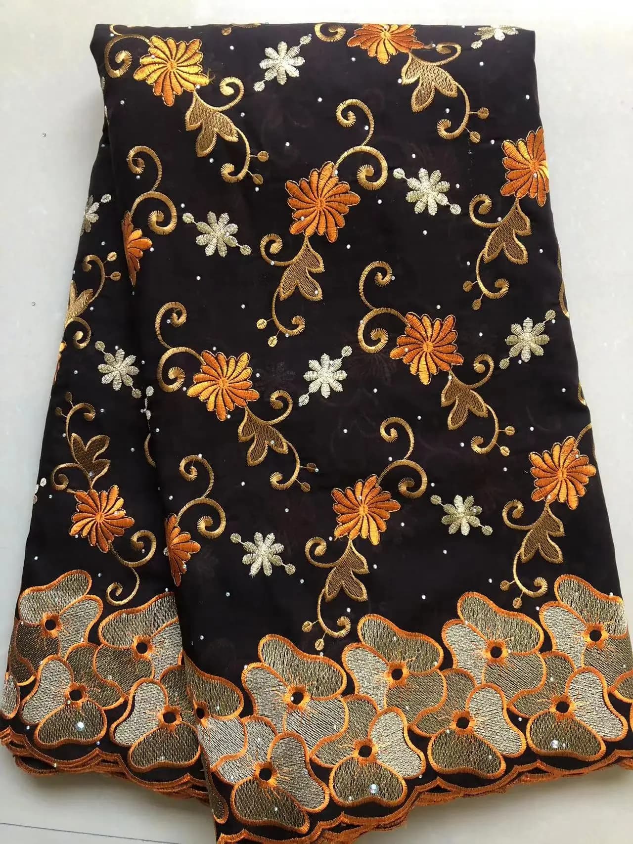 Tissu africain en dentelle de coton, Voile suisse de haute qualité, tissu nigérian en dentelle sèche avec pierres, couture de mariage, vente en