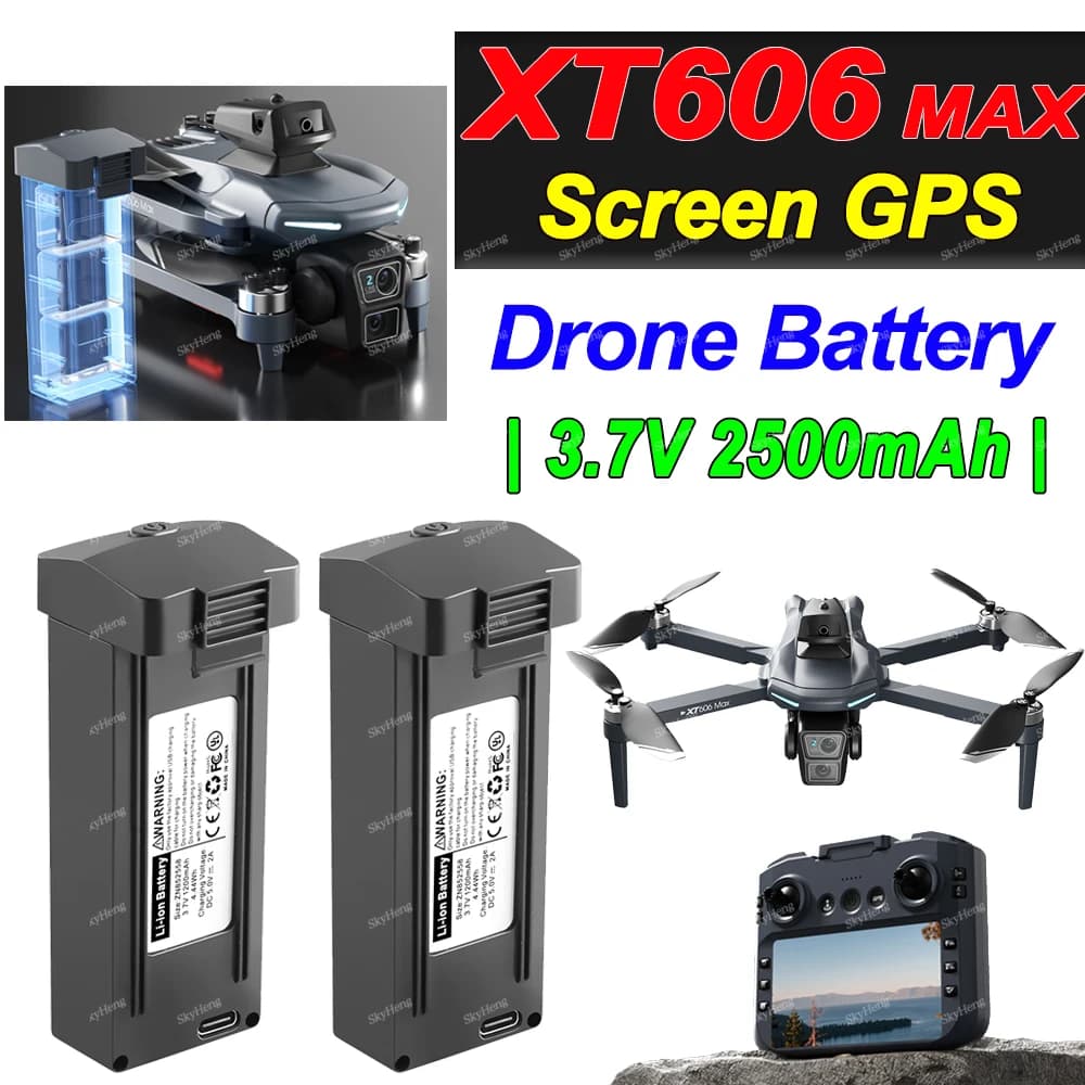 3.7V 2500mAh pour XT606 MAX GPS Drone batterie originale XT606 Drone batterie XT606 MAX batterie de rechange accessoires pièces