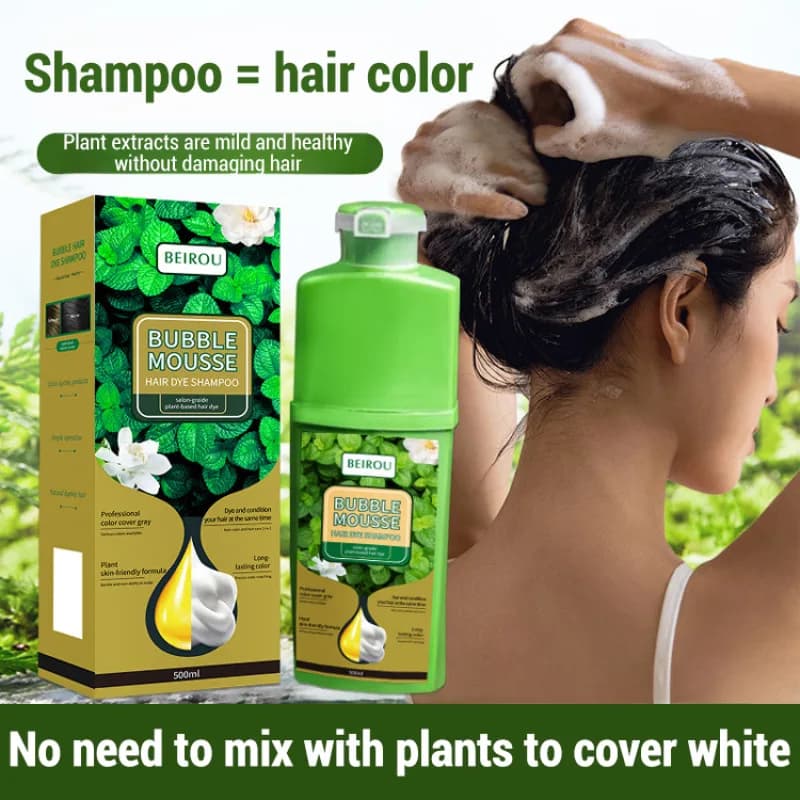 Teinture capillaire à bulles naturelles, Nature domestique sans Stimulation, shampoing couvrant les cheveux blancs, facile à laver, facile à laver,