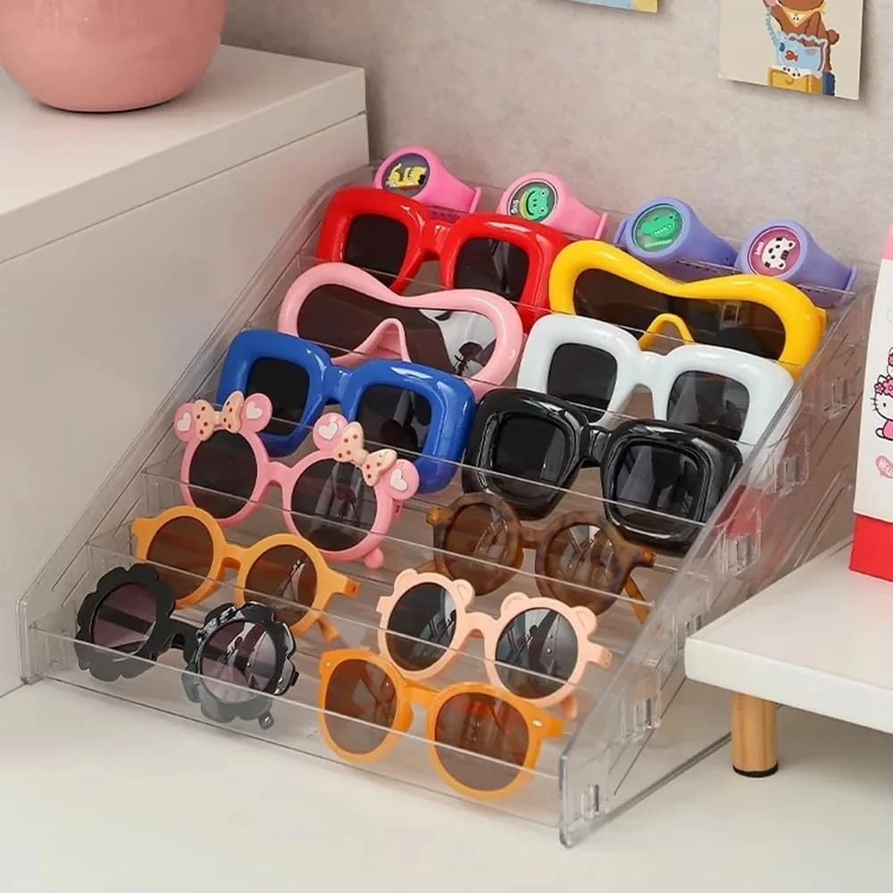 Présentoir à lunettes en acrylique style échelle, 1 pièce, pour lunettes de soleil pour enfants, lunettes de myopie, présentoir de rangement